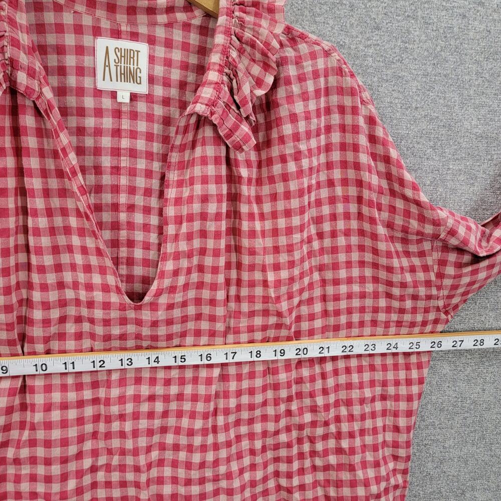 A SHIRT THING GINGHAM BLOUSE, SIZE L - Picture 5 of 6